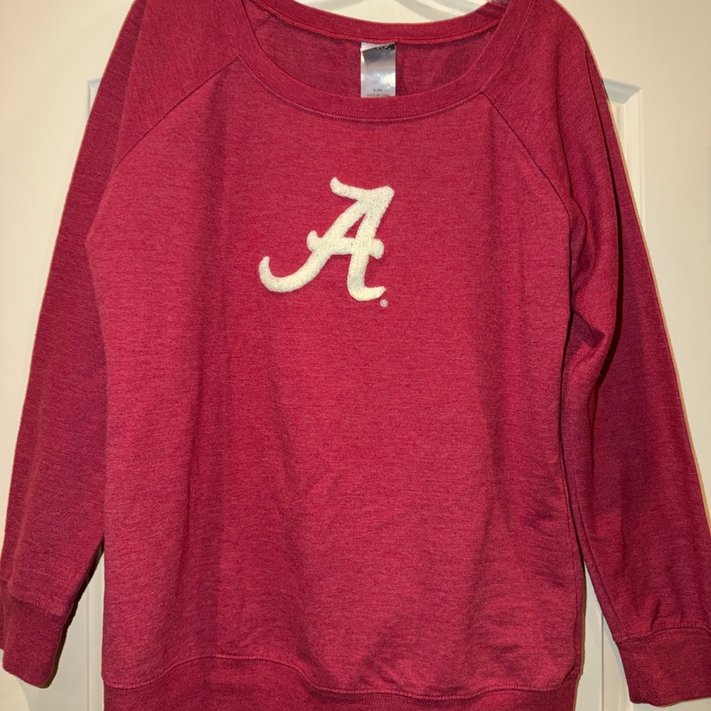 Women's Red Sweatshirt with White Logo